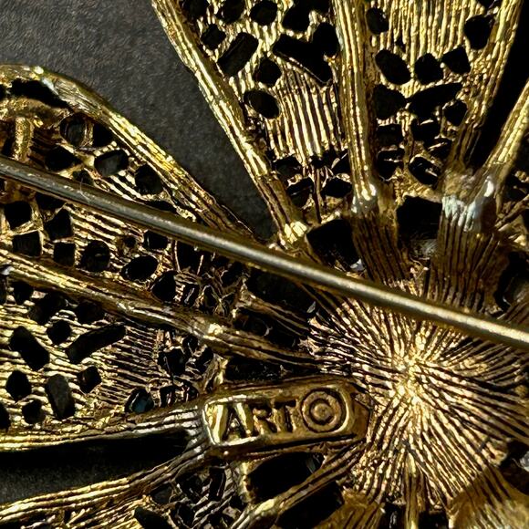 Vintage 50's Mode Art Arthur Pepper "ART" Flower All Over Daisies Brooch Signed - Picture 5 of 7